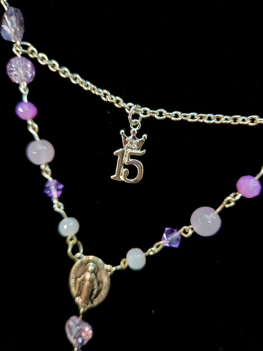 Purple Quinceanera Rosary