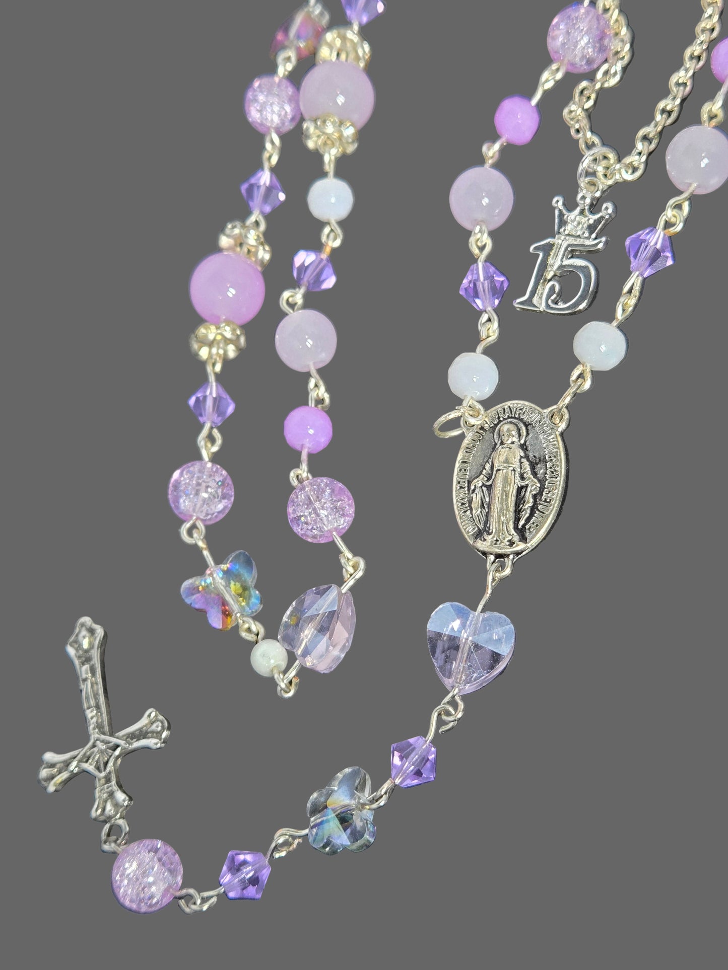 Purple Quinceanera Rosary