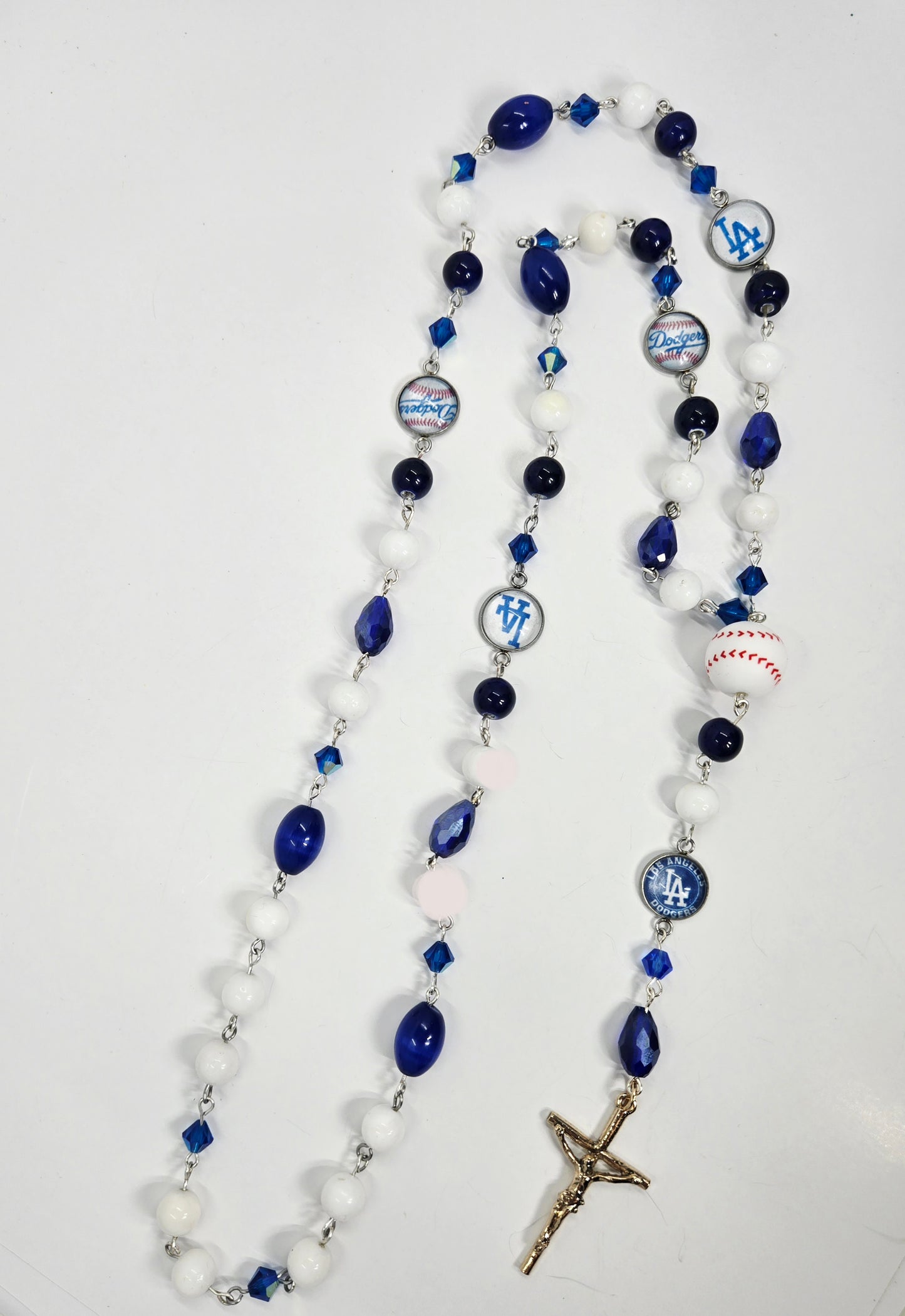 Los Angeles Baseball Rosary Sports Themed Royal Blue & White