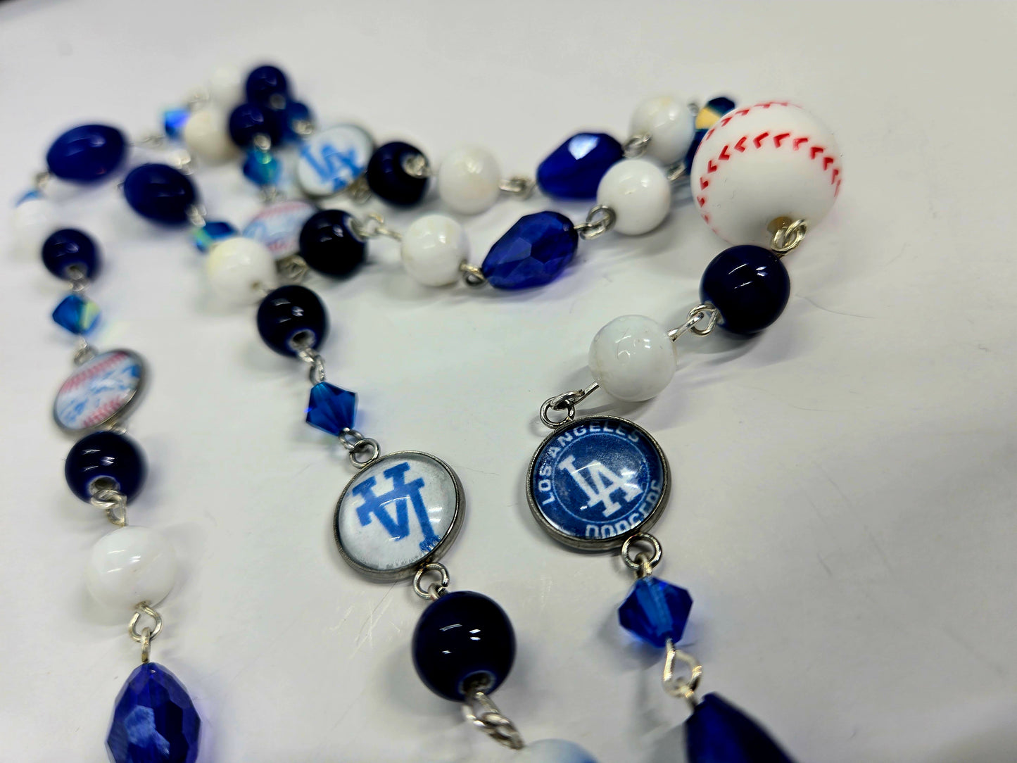 Los Angeles Baseball Rosary Sports Themed Royal Blue & White