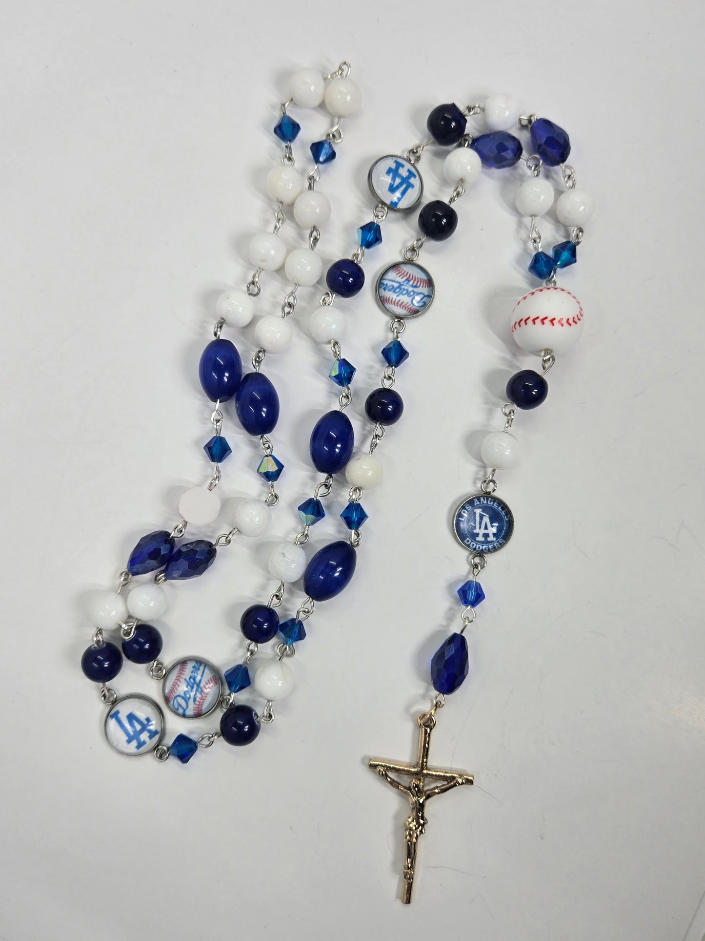 Los Angeles Baseball Rosary Sports Themed Royal Blue & White