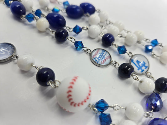 Los Angeles Baseball Rosary Sports Themed Royal Blue & White
