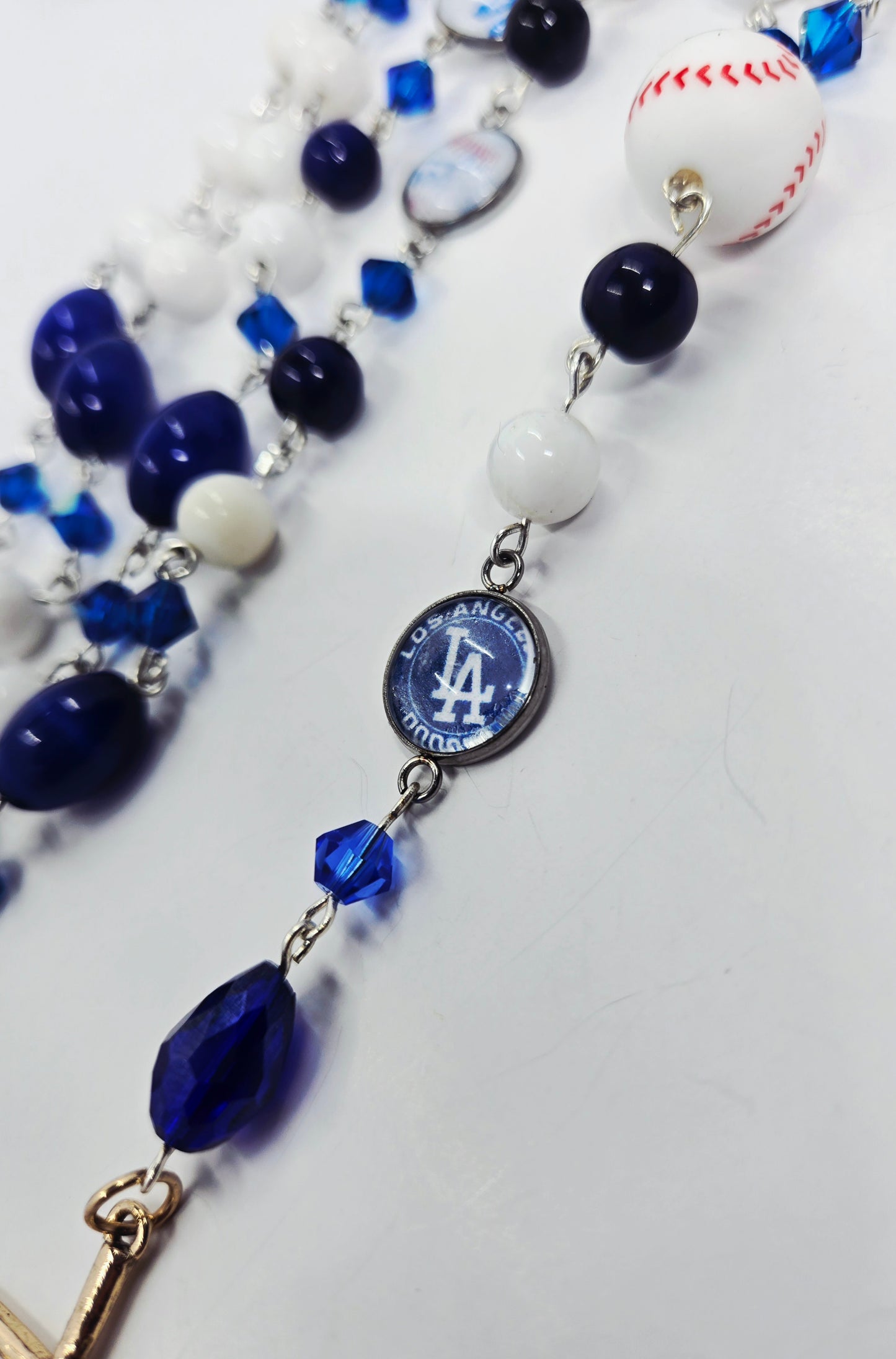 Los Angeles Baseball Rosary Sports Themed Royal Blue & White