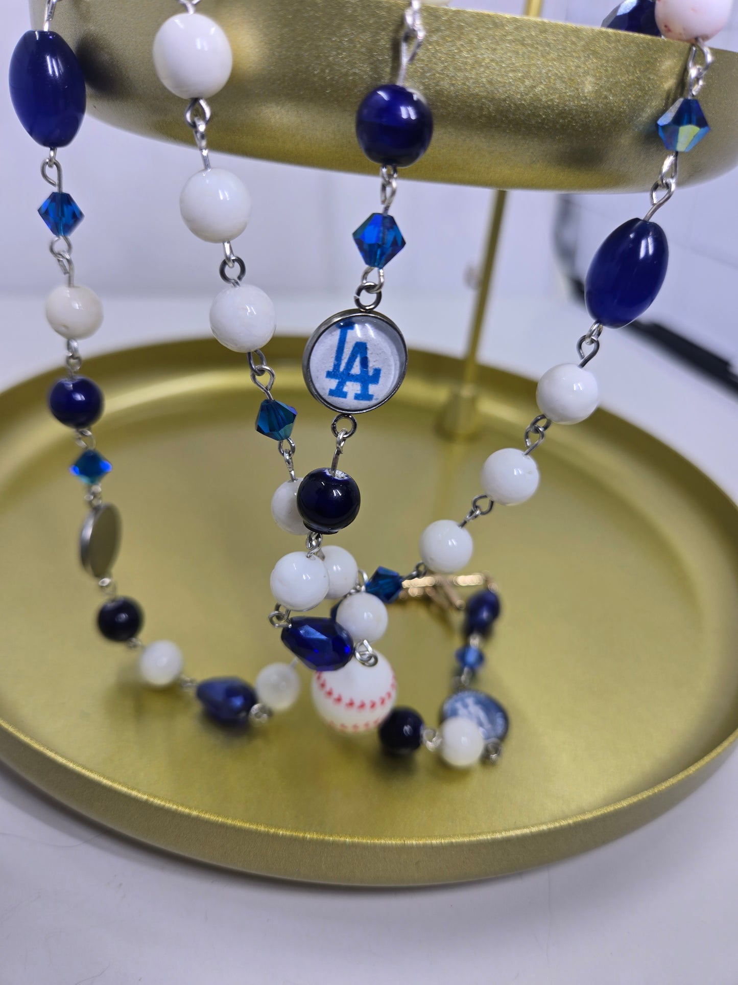 Los Angeles Baseball Rosary Sports Themed Royal Blue & White